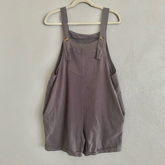 Women’s Overalls Romper Large Grey Lightweight Comfy Casual Minimalist Staple - Picture 1 of 6